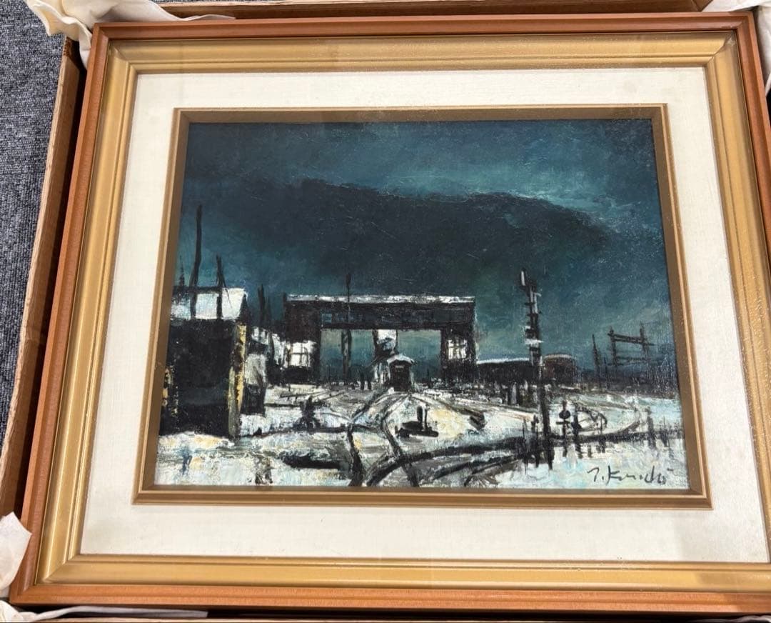 風景 油彩画 フレーム付き - メルカリ