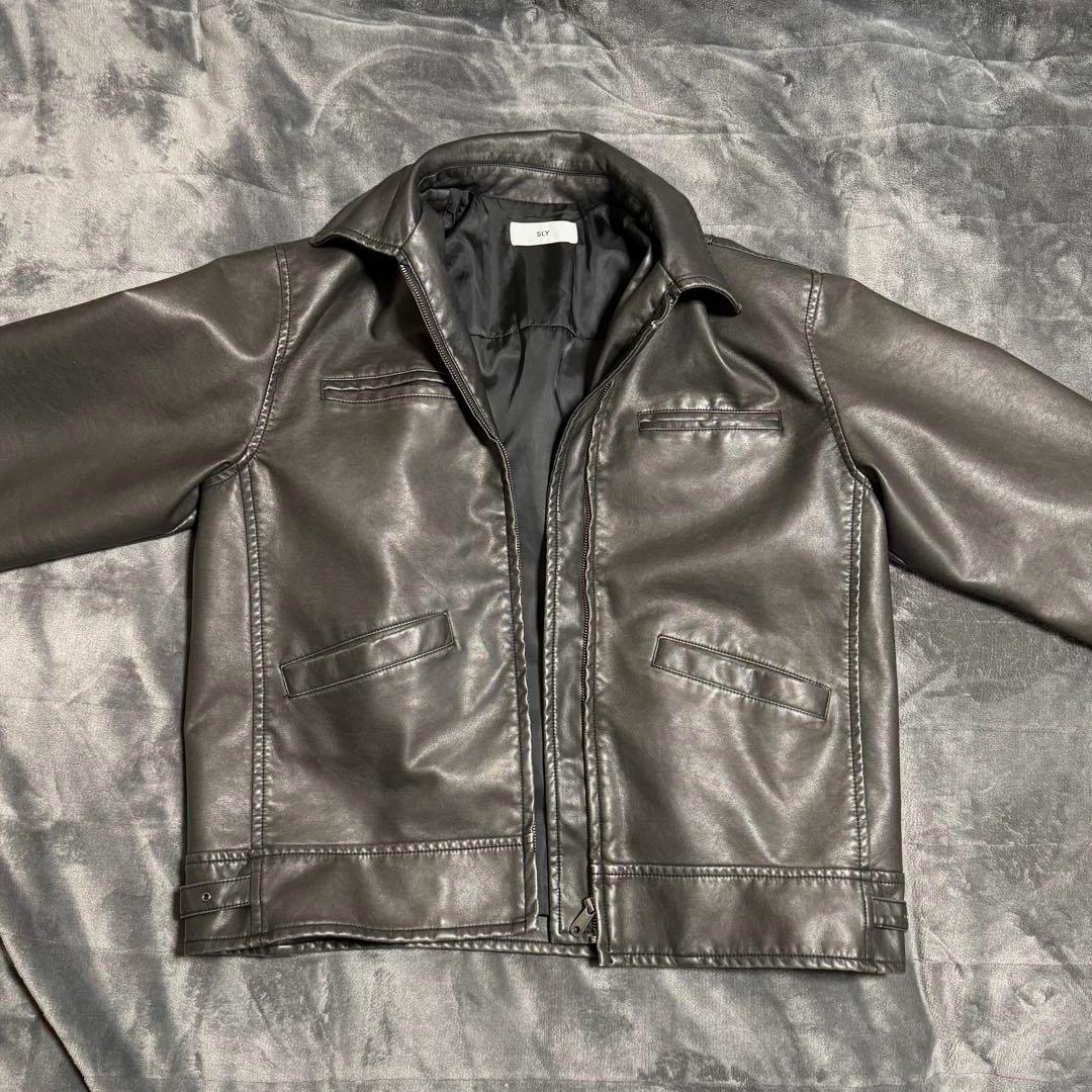 SLY】VINTAGE BOXY F／LEATHER ジャケット - メルカリ