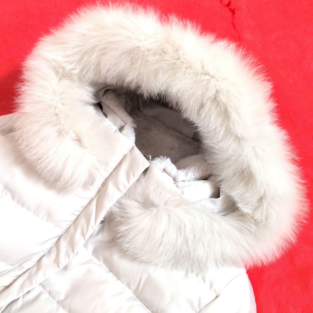 未使用級】INDIVI ダウンコート ☆ホワイトフォックスファー☆／40