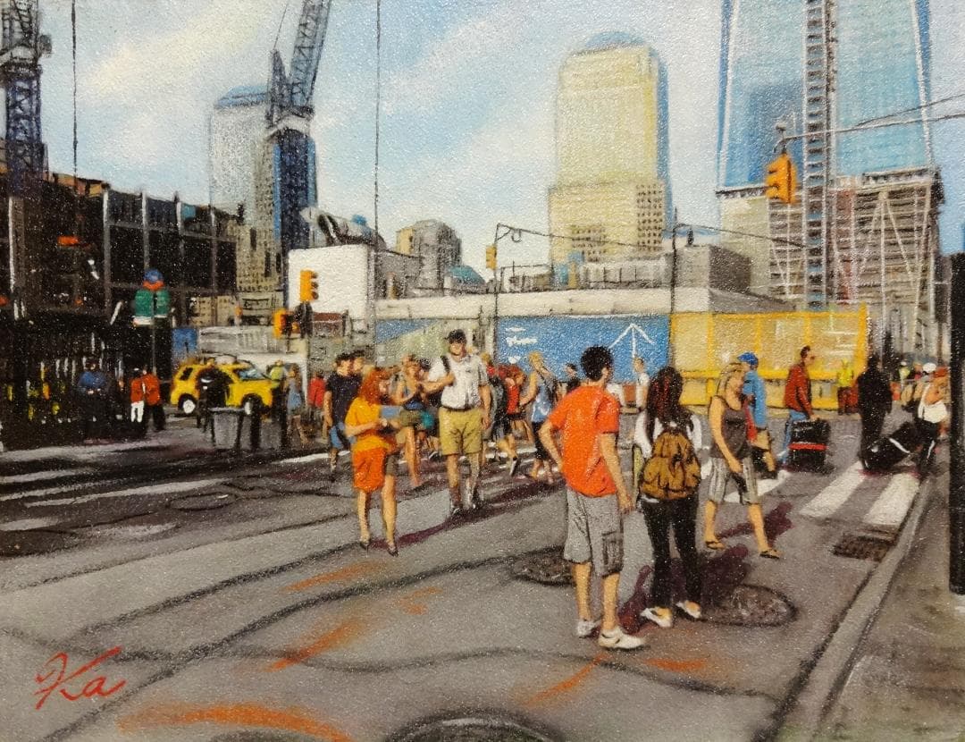 上鈴木正一 油彩画 F0号『グラウンドゼロ』新作原画 超オススメの作品