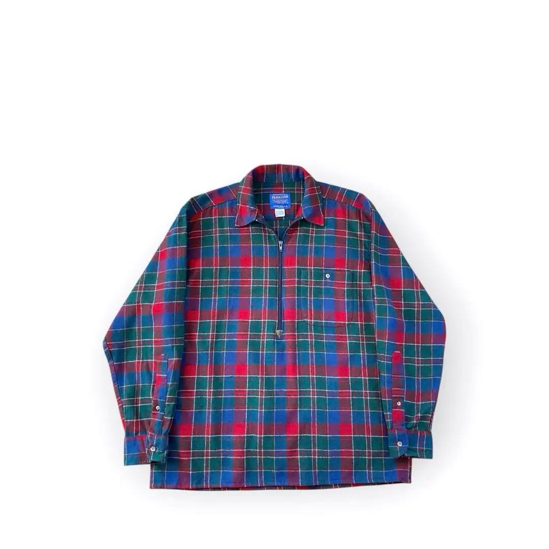 90s PENDLETON ペンドルトン プルオーバー ウール　シャツ USA製 80s USA製 PENDLETONペンドルトン オンブレチェック ウール ウエスタン