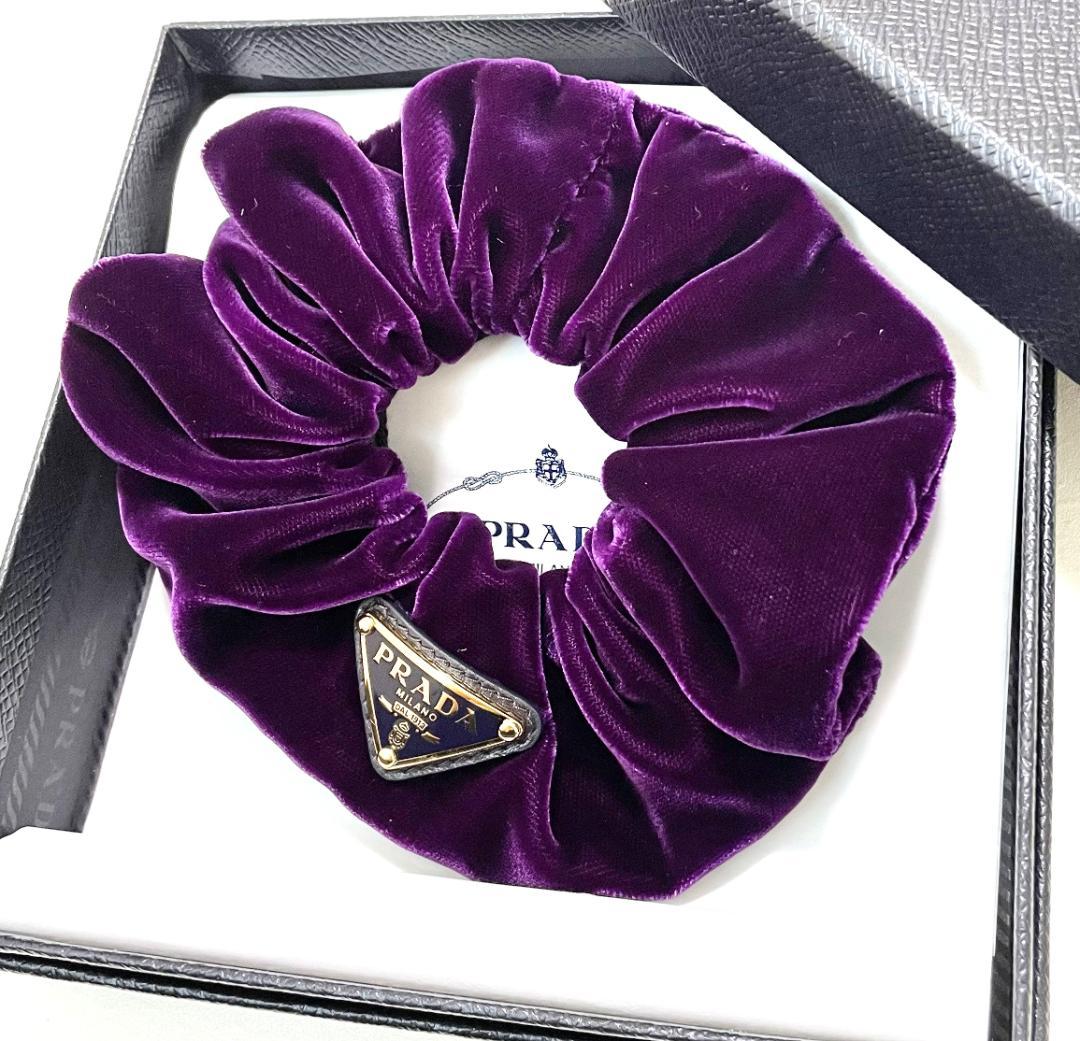 プラダ シュシュ ベルベット ヘアゴム ヘアアクセサリー レディース