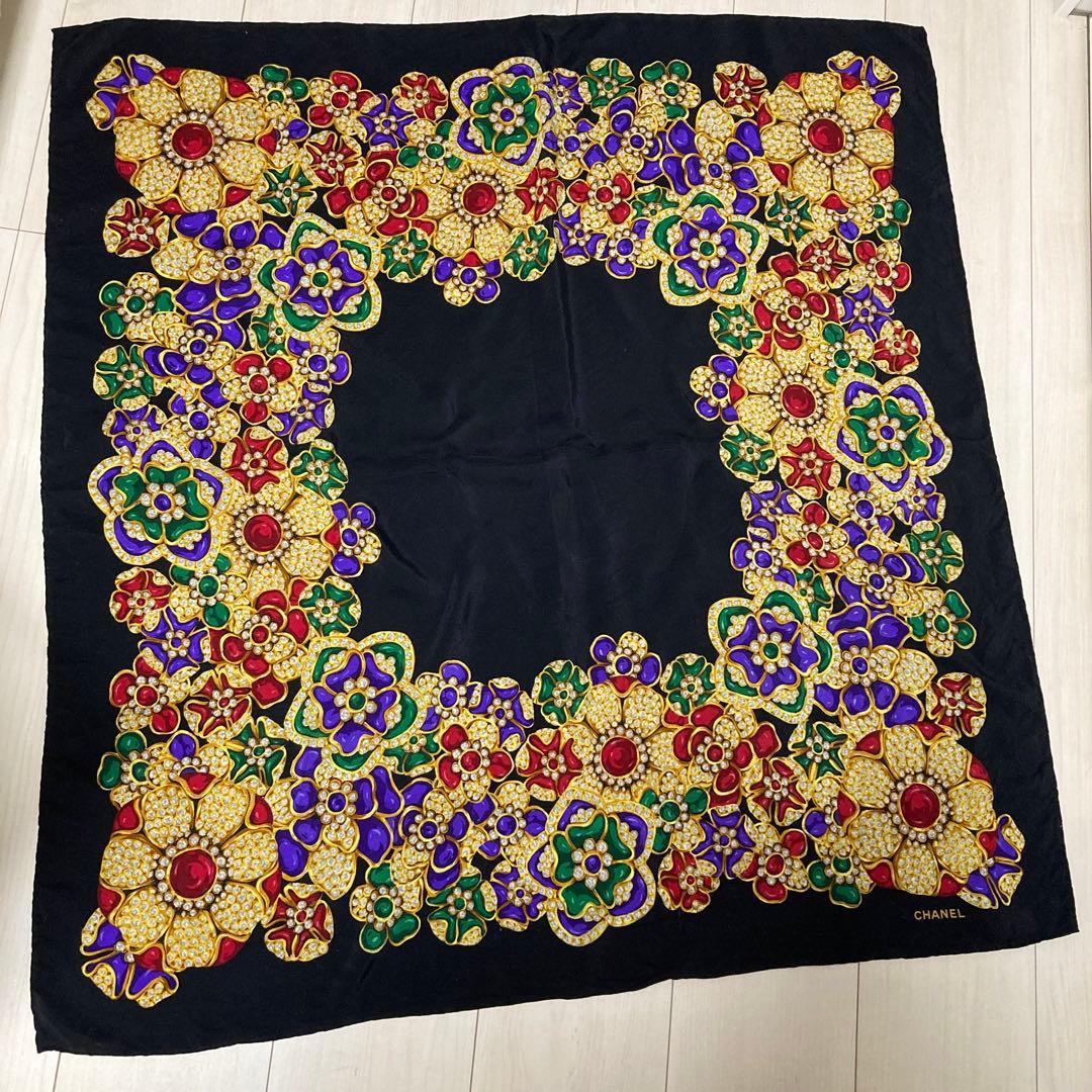 CHANEL シャネル シルク スカーフ 宝石柄 正規品 - メルカリ