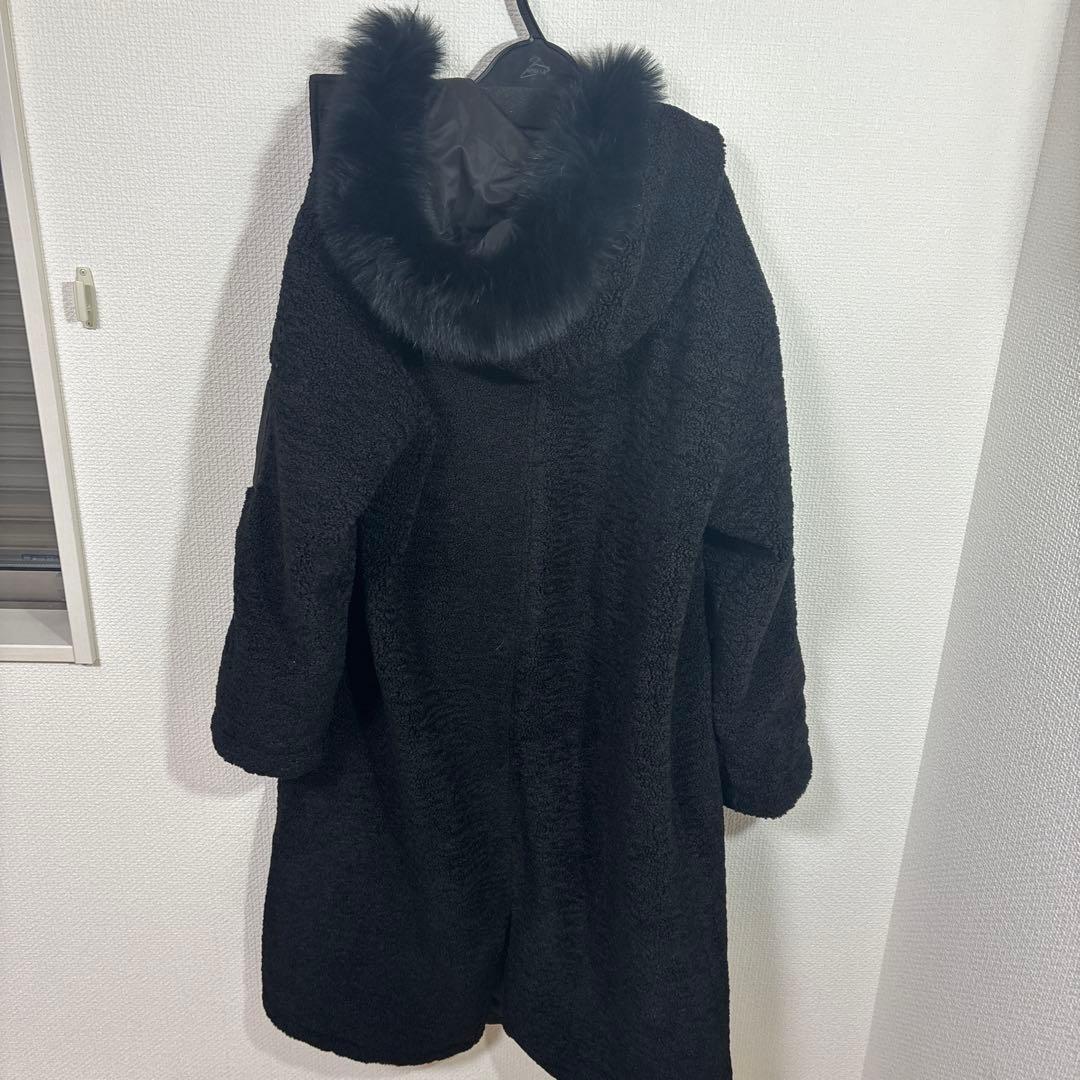 LASUD ファーボアコート ブラック 未使用品 サイズ9号 定価34000円