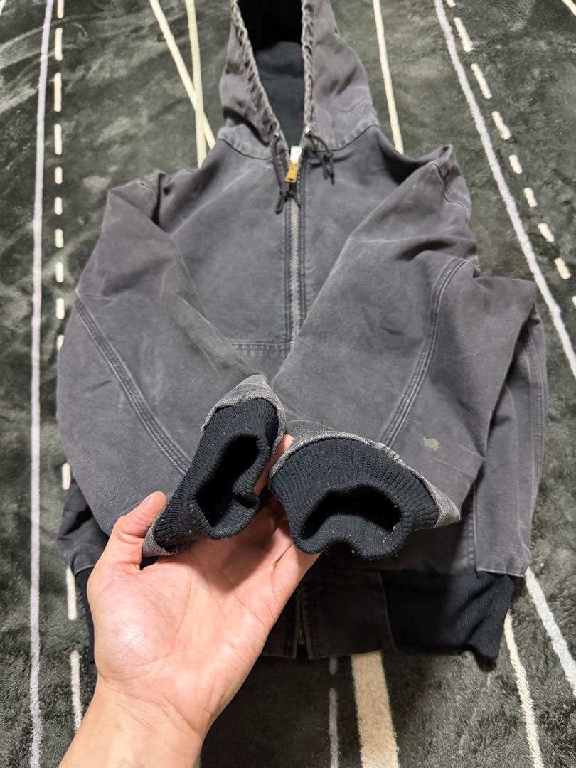 希望90sカーハートアクティブジャケットJ03ブラックUSA製