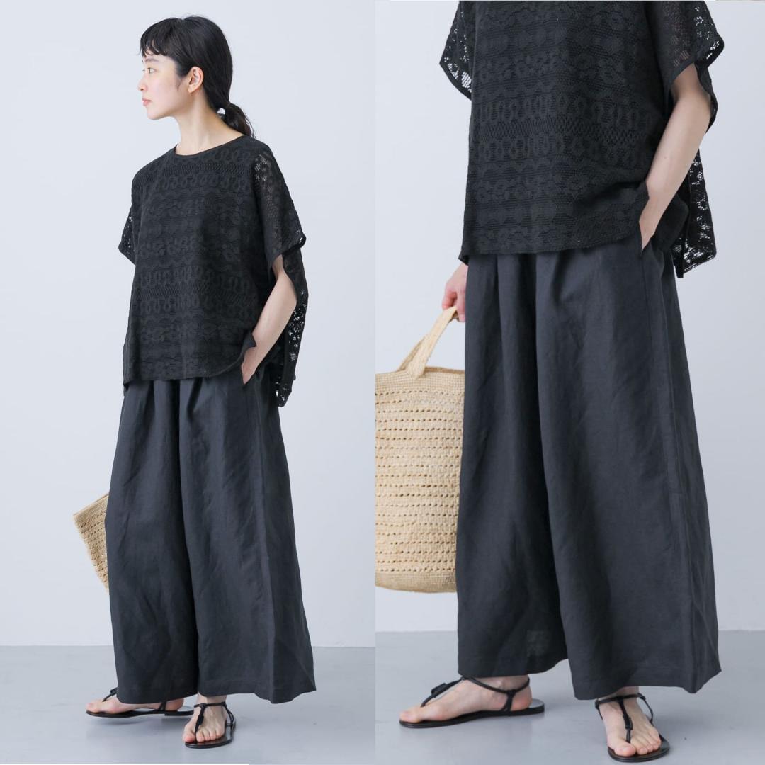 2025 春夏新作 かぐれ kagure リネンレーヨンワイドギャザーパンツ＊B 楽天市場】リネンタックワイドパンツ／かぐれ（kagure） : 丸井