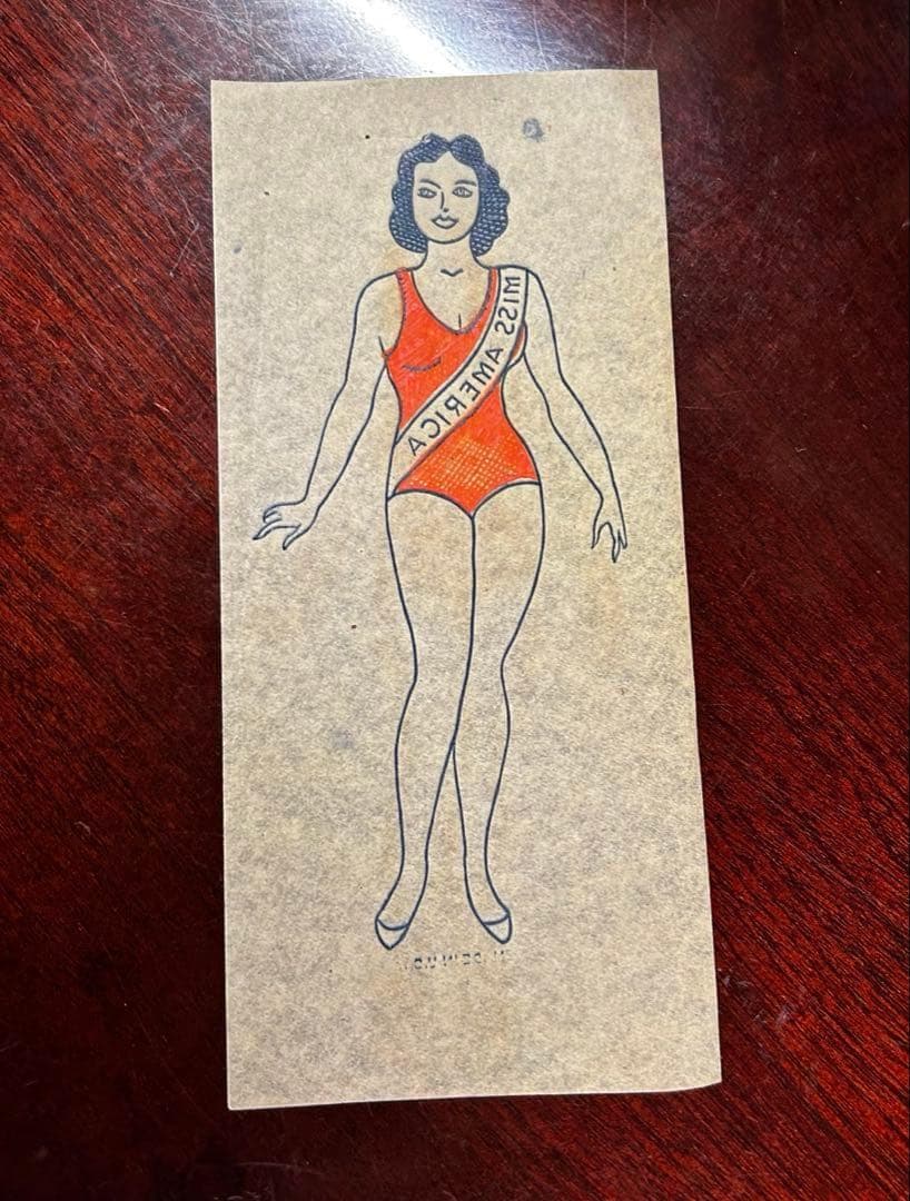 ビンテージ アイロンプリント 転写紙 ピンナップ ガール タトゥー
