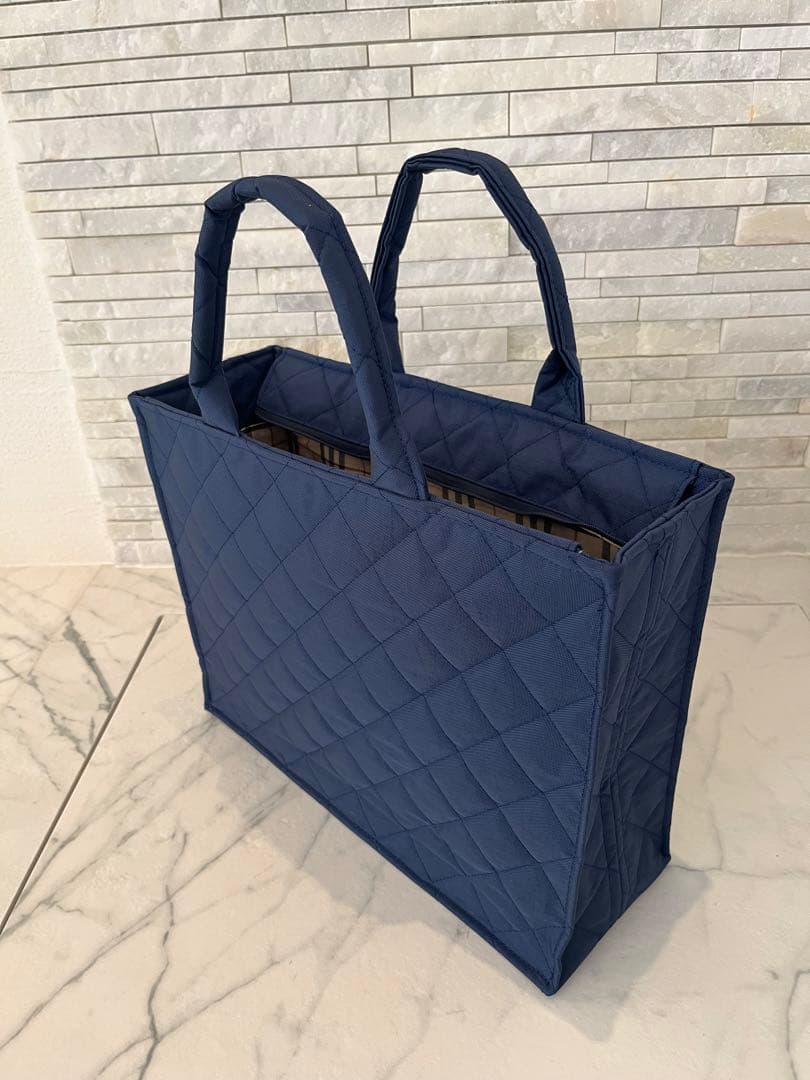 ネイビー お受験バッグ A4 自立 説明会 保護者会用 お稽古用 ファスナー付