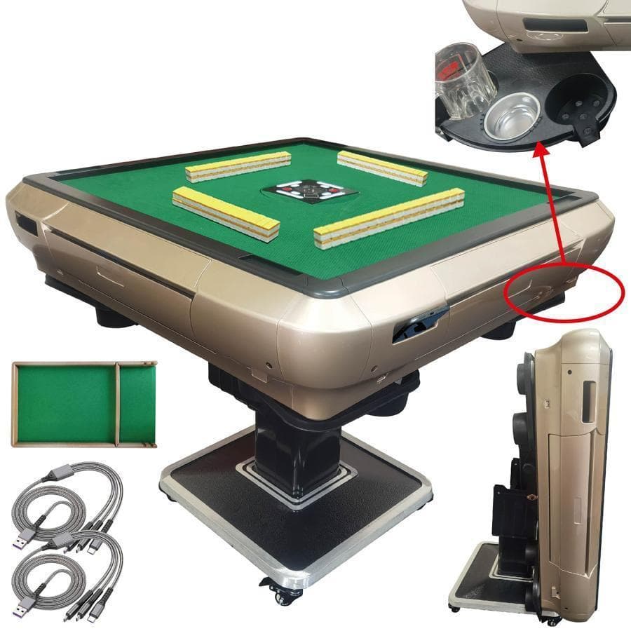 全自動 麻雀卓 静音式 折り畳み式 キャスター テーブルボード付（金：33mm）