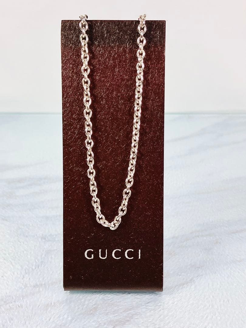 超美品】GUCCI オーバルチェーン ネックレス 男女兼用 SV925 - メルカリ