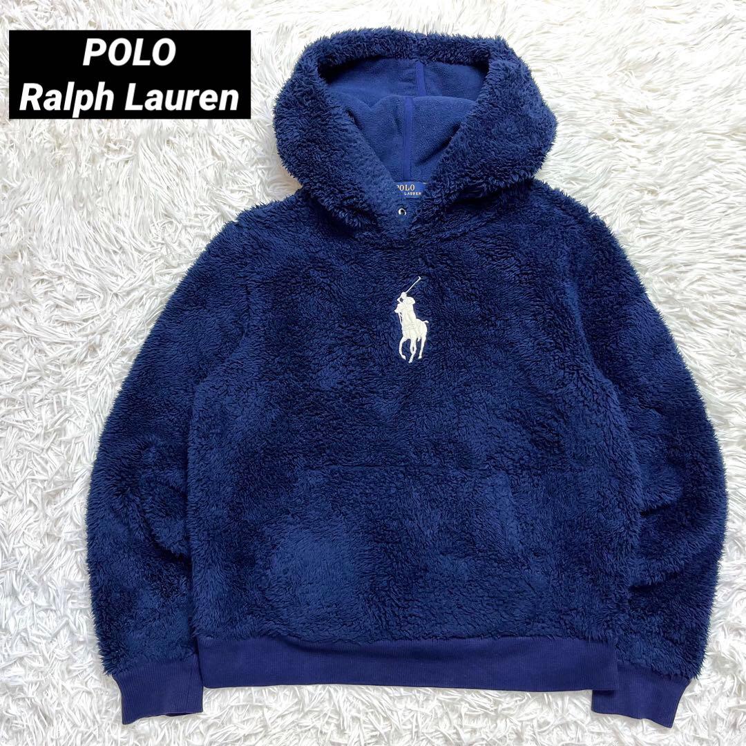 ポロラルフローレン ボアパーカー S ビッグポニー もこもこ ネイビー