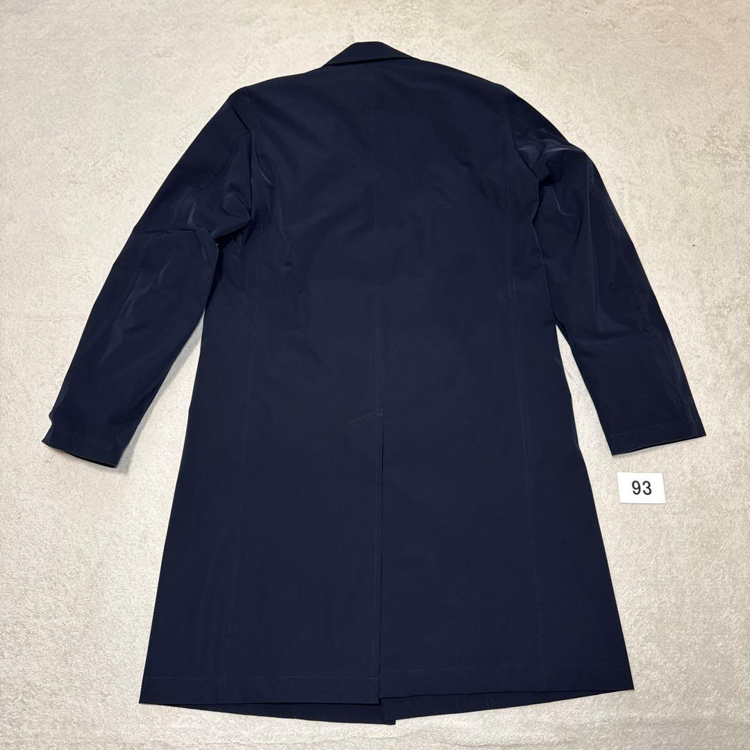 93 極美品 鎌倉シャツ DICROS ステンカラーコート ネイビー 46 M