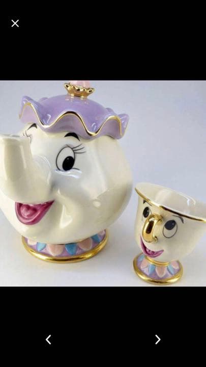 Disney チップとポット夫人のティーセット 美品】Disney 美女と野獣 ポット夫人とチップ ティーセット - メルカリ