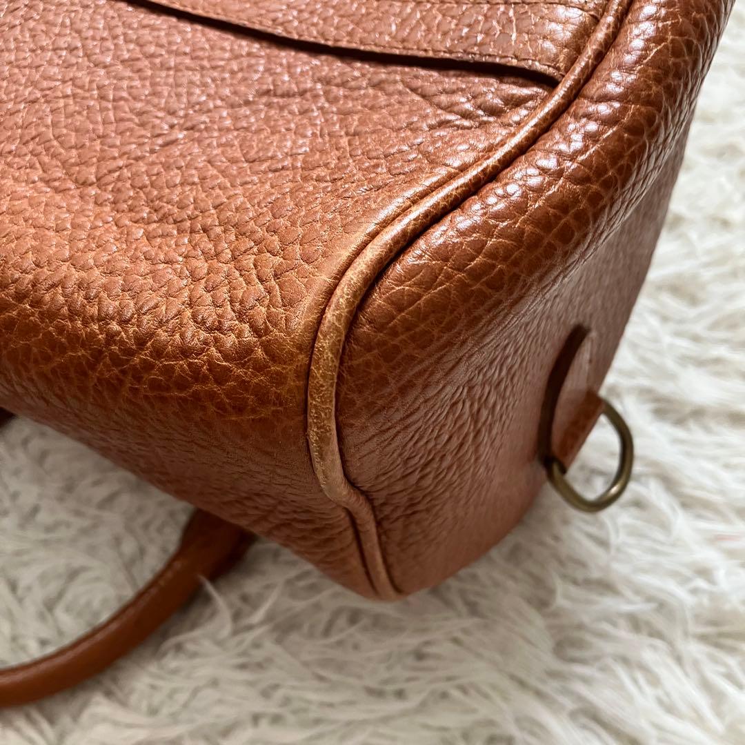 《美品人気早い者勝ち》ラルフローレンralph laurenミニボストンシボ革