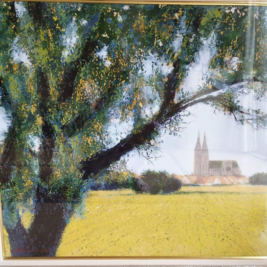 真作] 島田三郎/題名「7月のシャルトル」/大作、油彩F30号/極美品