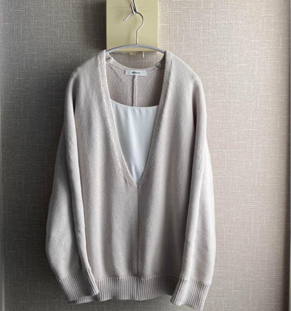 ロンハーマン エブール ebure ローゲージ 深Vネックニットプルオーバー