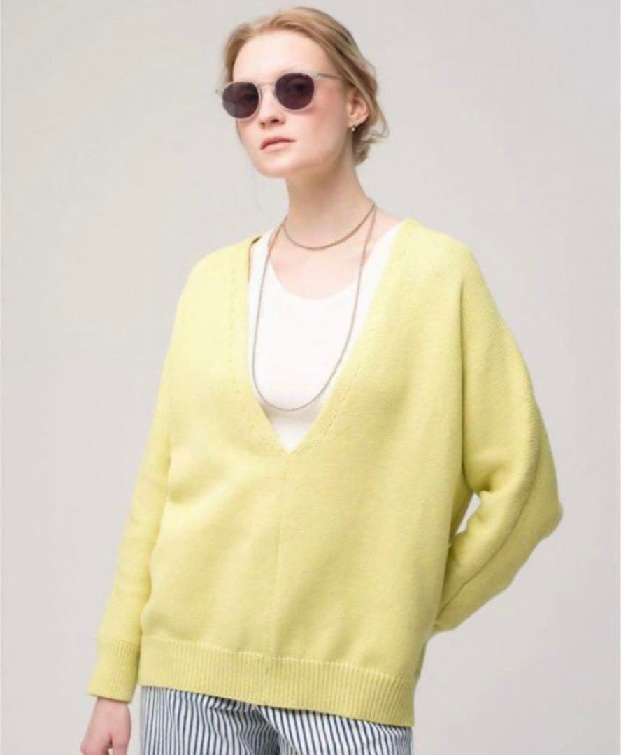 ロンハーマン エブール ebure ローゲージ 深Vネックニットプルオーバー