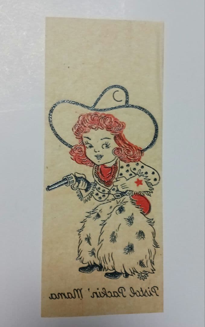 Pistol Packin' Mama ビンテージアイロンプリント 転写紙50s 50sビンテージ古着アイロンプリント転写紙ネイティブUSAロカビリー