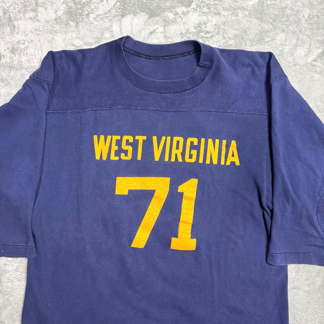 70s champion フットボールTシャツ NAVY USA製 ナンバリング - メルカリ