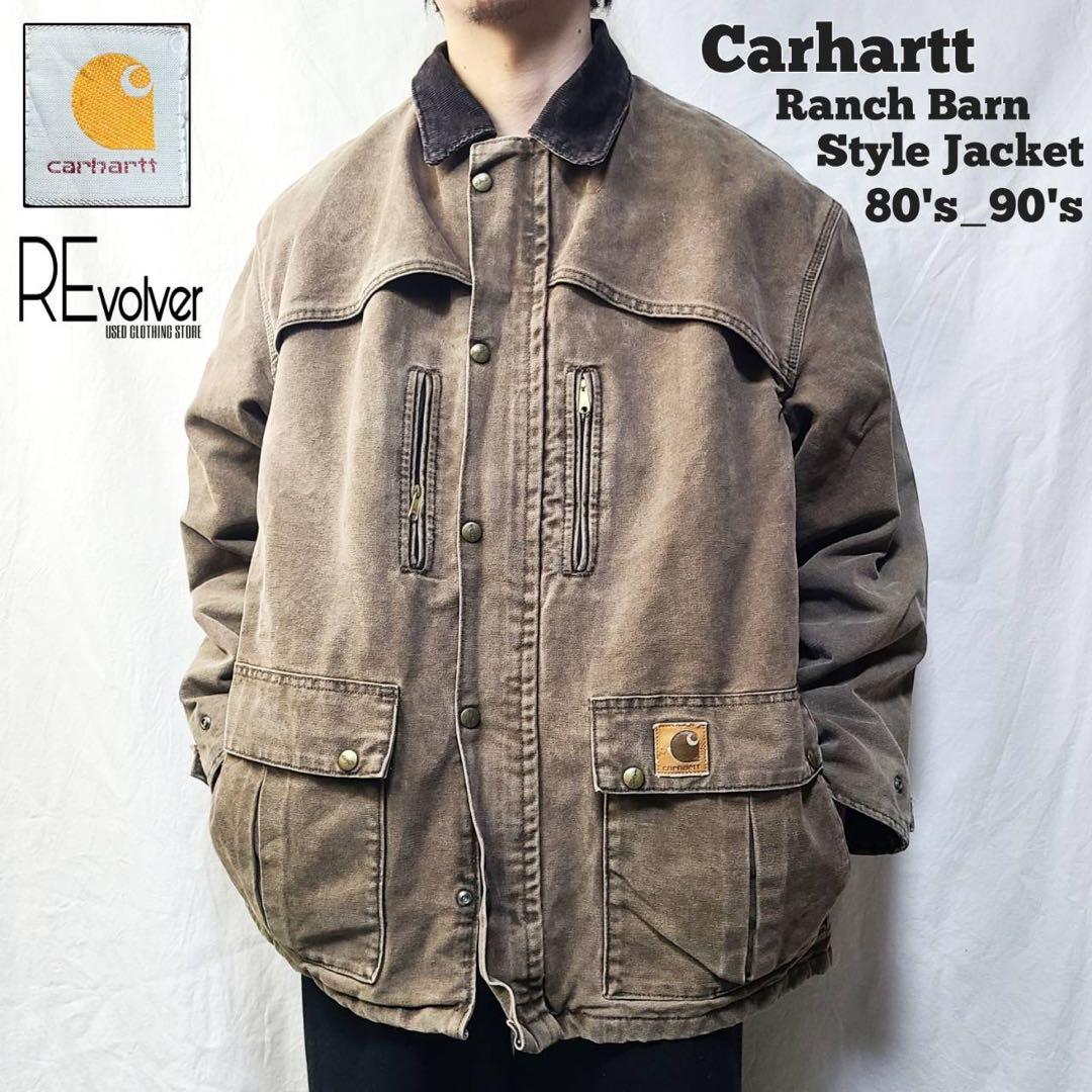 80s 90s Carhartt カーハート ダックジャケット 革タグ 変わり種