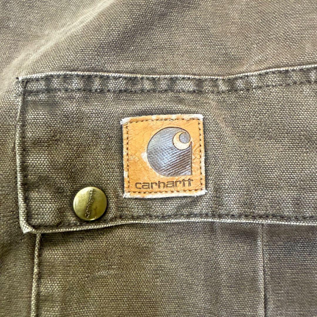 80s 90s Carhartt カーハート ダックジャケット 革タグ 変わり種