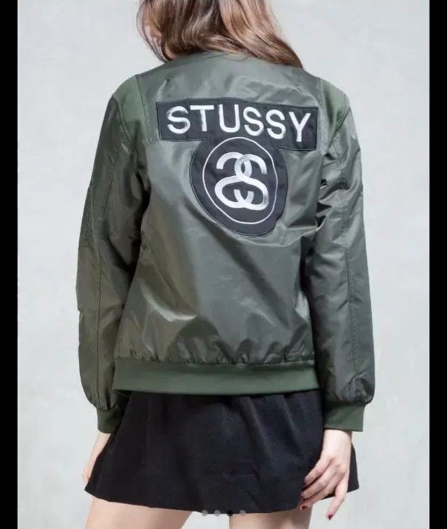 N996 STUSSY WOMEN MA-1 WORLD TOUR 総刺繍 - メルカリ