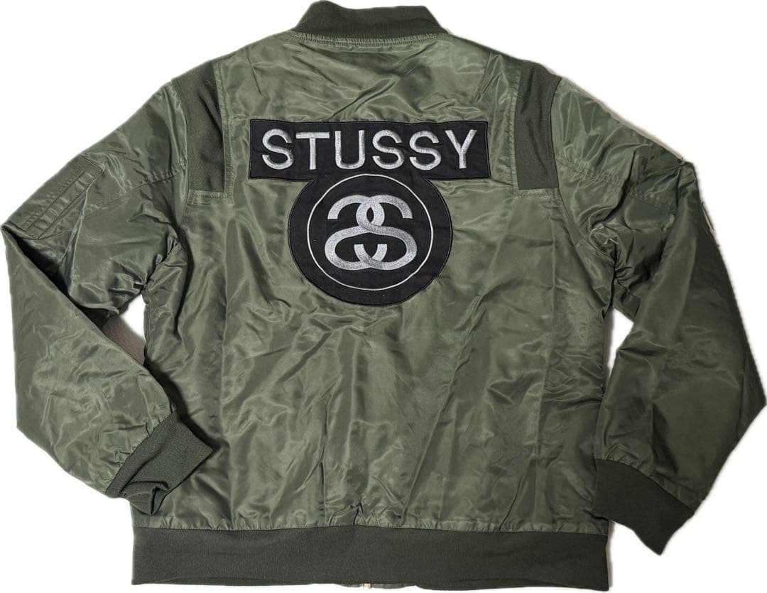 N996 STUSSY WOMEN MA-1 WORLD TOUR 総刺繍 - メルカリ