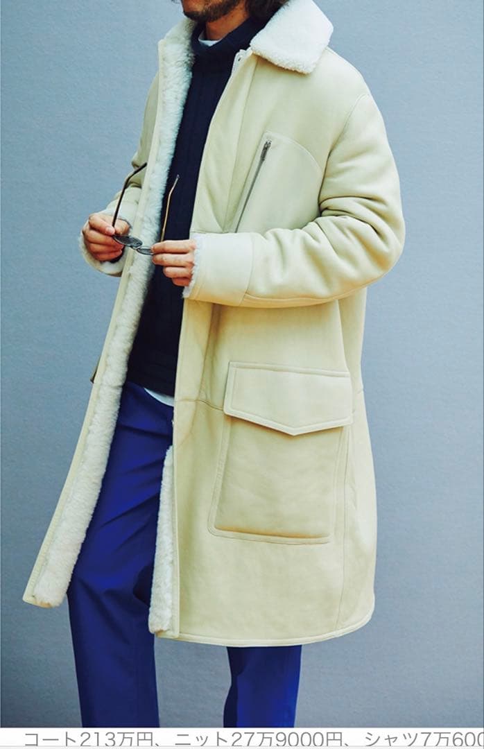 定価213万円 HERMES エルメス 表革 ロングムートンコート - メルカリ