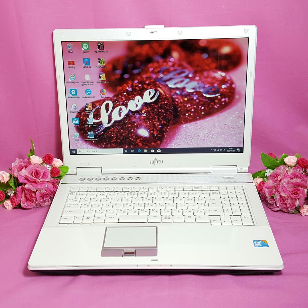 ♢富士通♢ホワイトBIBLO♢WINDOWS10♢大容量HDD♢テンキ♠HDMI Fujitsu MHV2040AH 40GB 2.5