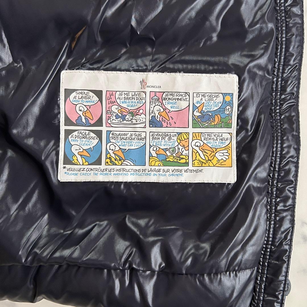 極美品 モンクレール モカ ダウンジャケット ワッペン ネイビー MOKA