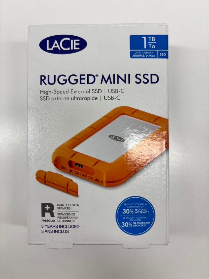 外付けハードディスク・ドライブ LACIE RUGGED MINI SSD 1TB USB-C Amazon | LaCie 外付けSSD 1TB Rugged mini SSD 読み取り速度 最大