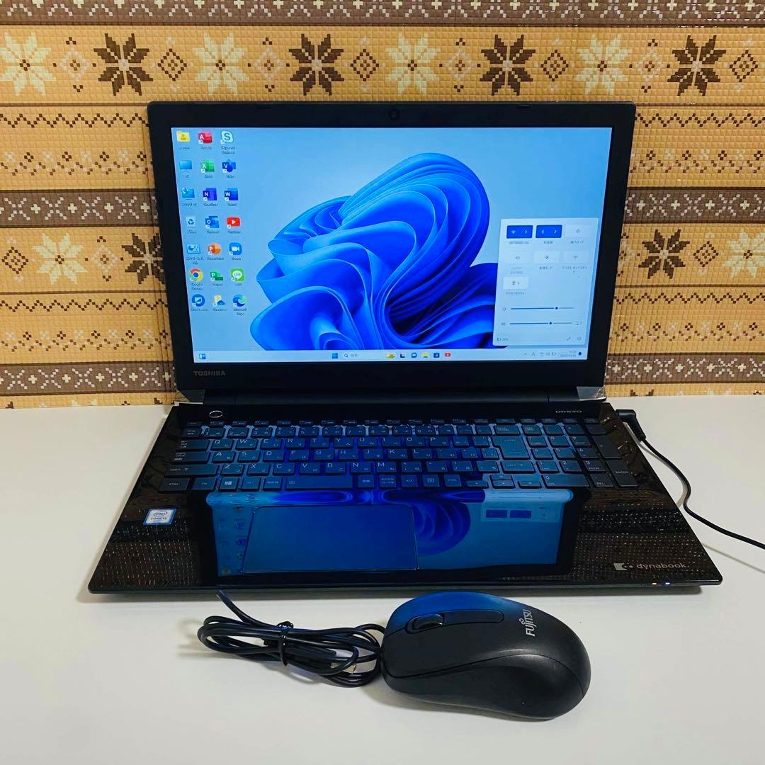 Y859 TOSHIBAノートパソコンSSD高速第6世代 WEBカメラWin11