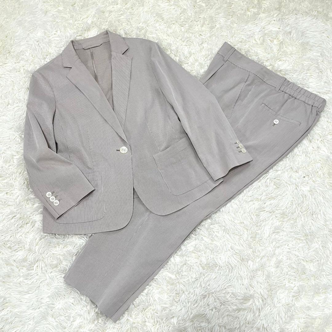 ニューヨーカー パンツスーツ シアサッカ リネン混 ウォッシャブル