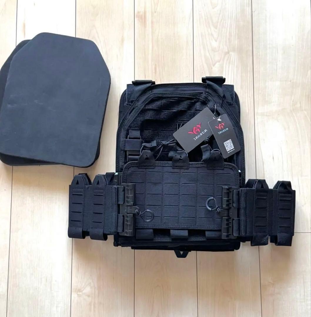 YAKEDA プレートキャリア クイックリリース EVAプレート2枚付属 Yakeda-エアソフト用の調整可能な戦術ベスト、保護ショルダー