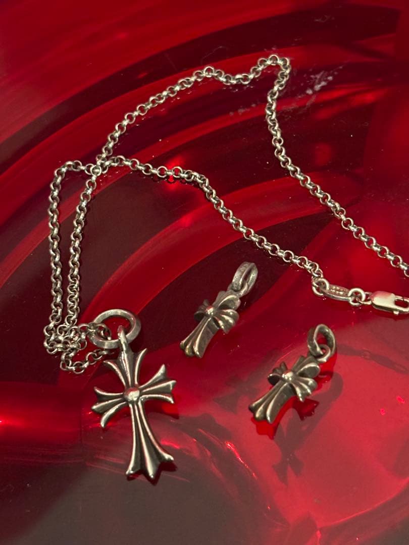 ChromeHeartsシルバータイニークロスペンダントナノクロスチャーム2個 クロムハーツタイニーCHクロスチャーム|クロムハーツ通販専門店