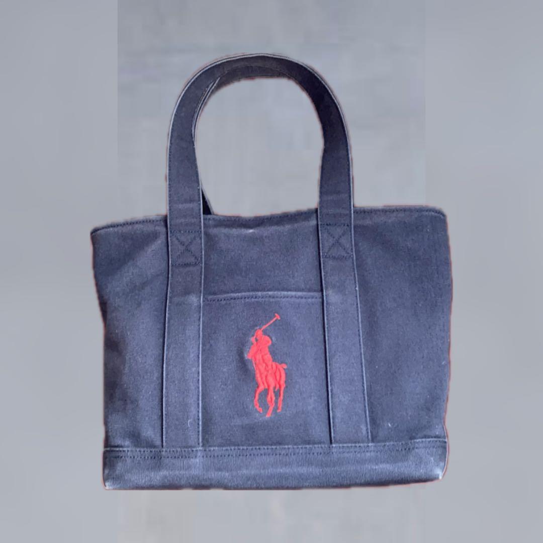 Ralph Lauren ビッグポニー刺繍 トートバッグ ネイビー キャンバス