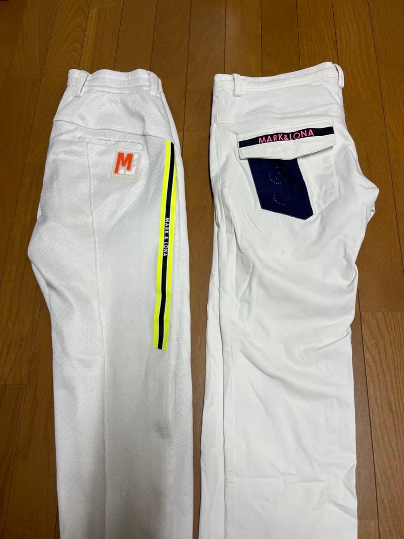 MARK & LONA ホワイトパンツ スリムフィット 2着セット