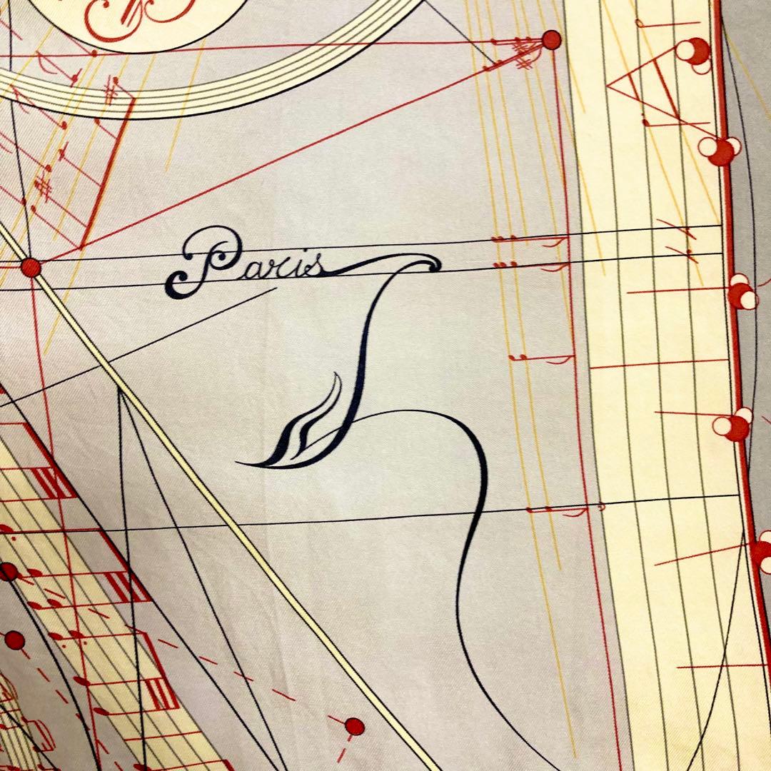 希少 HERMES エルメス スカーフ 球体が奏でる音楽 ヴァイオリン カレ90