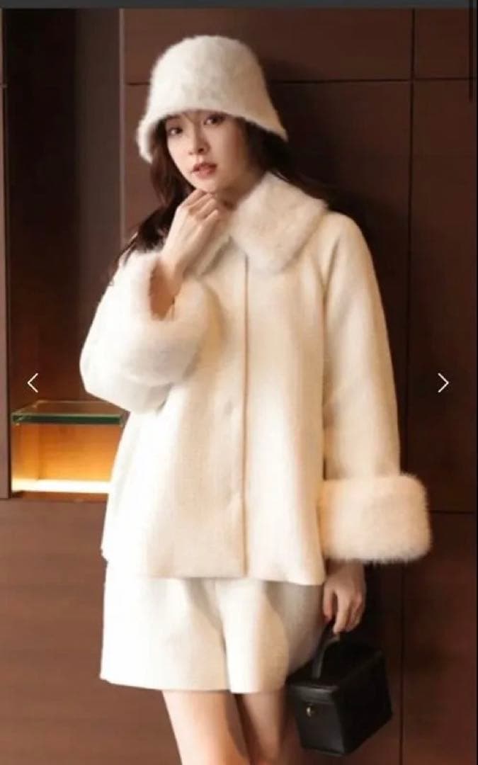 Rirandture リランドチュール ツィードファー衿ショートコート - メルカリ