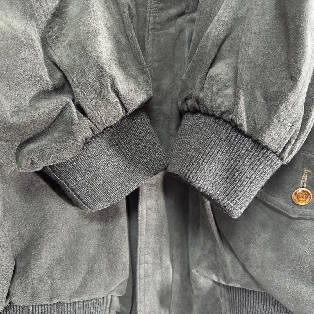 Vintage スウィングトップ スエード Lsize 裏地チェック 豪華ボタンの