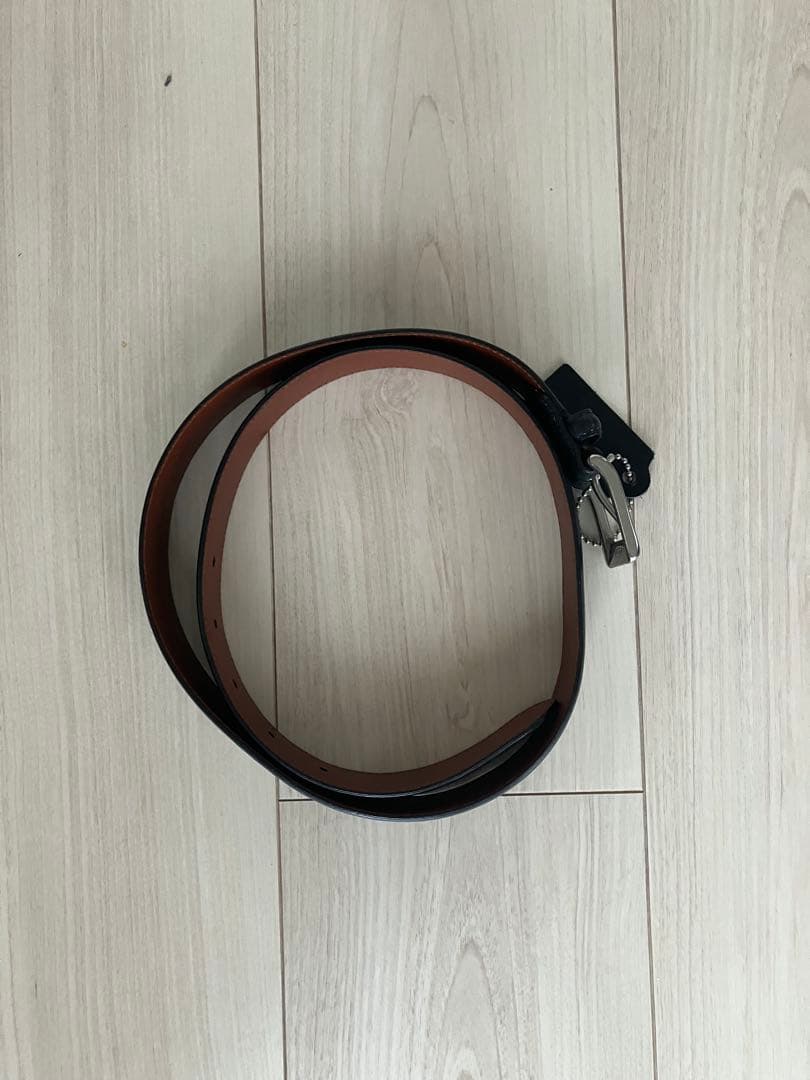 COACH ブラック レザーベルト COACH（コーチ） ベルト メンズ アウトレット レザー ブラック