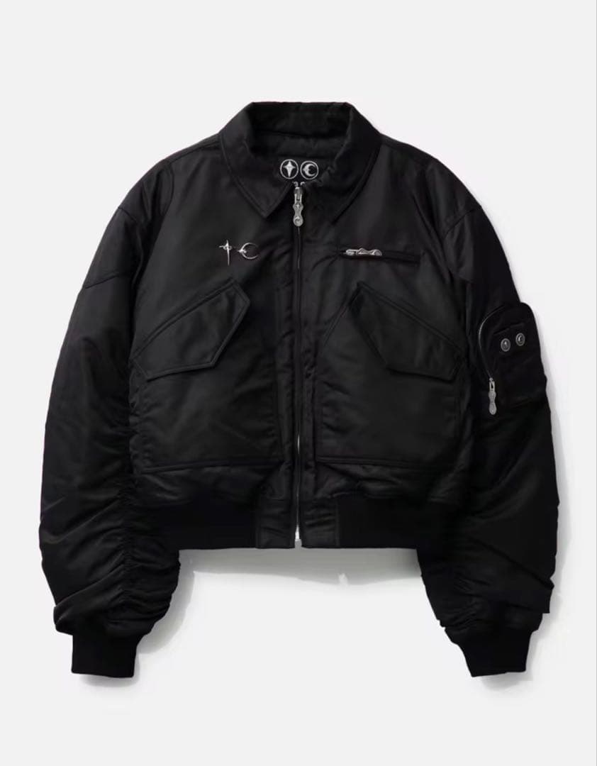 ラスト1品‼️】ブラック ボンバージャケット thug club Sサイズ - メルカリ