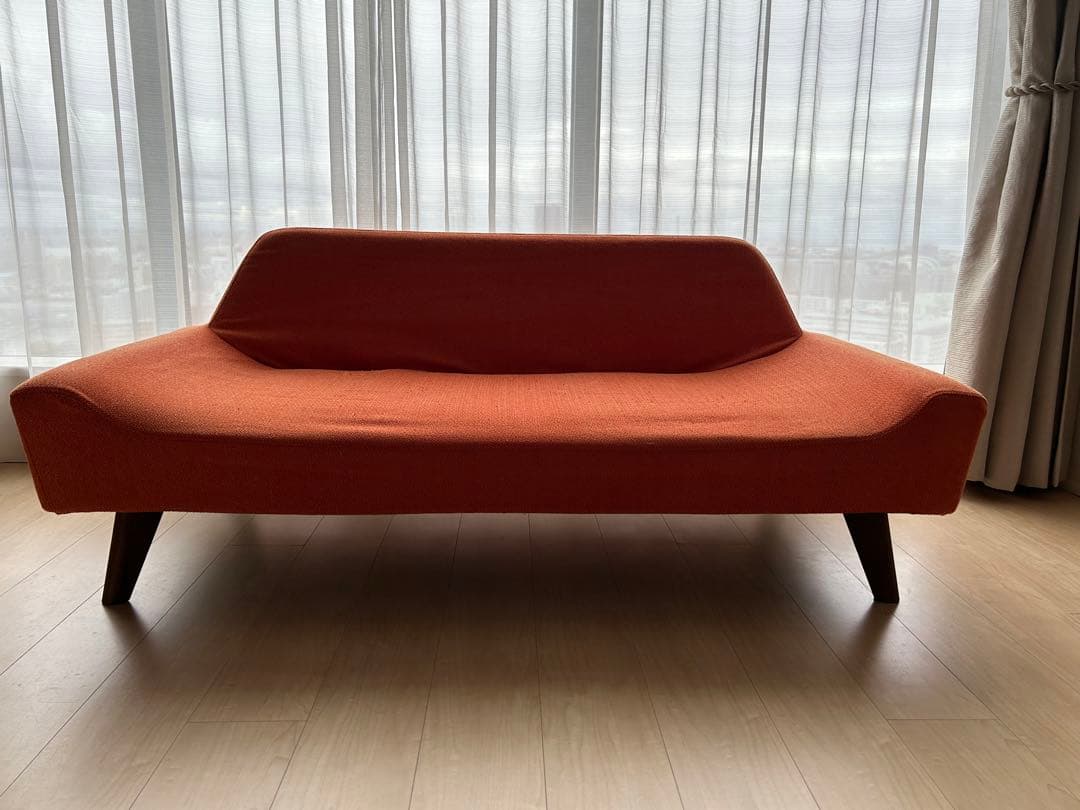 JSK様専用 高級家具POLISソファSOL2P ベージュ/オレンジ替カバー付き