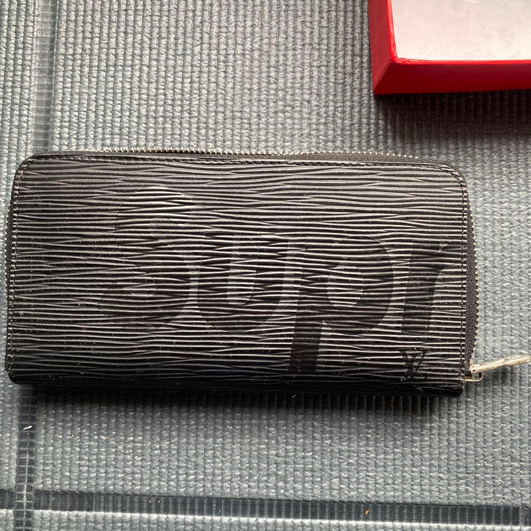 Louis Vuitton x Supreme 長財布 ブラック - メルカリ