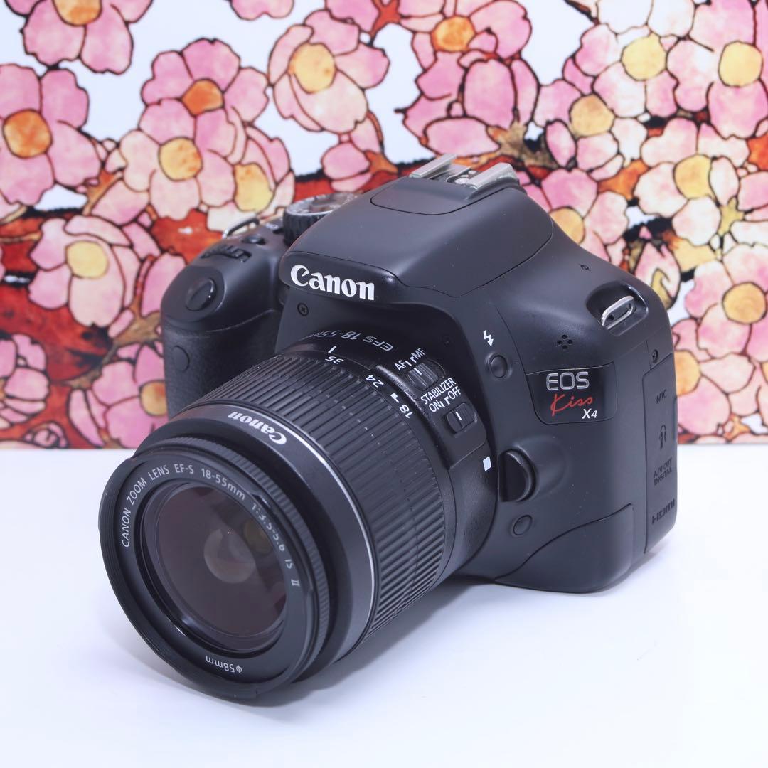 ❤️初心者向け❤️キヤノン EOS kiss X4 レンズセット❤️ EOS キヤノン デジタル一眼 CANON Kiss X4 レンズキット 中古 新品SD