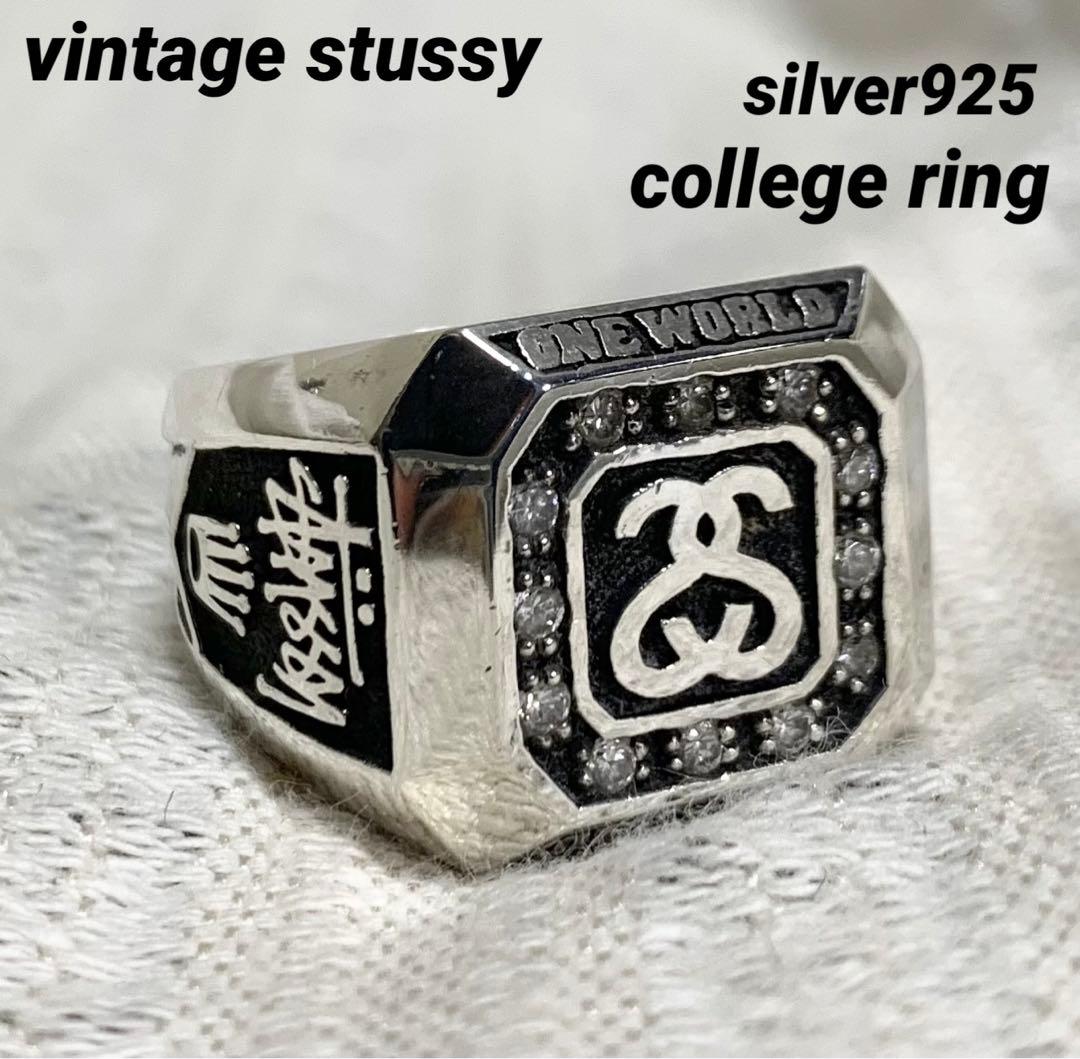 ⭐︎幻級 old stussy 25周年 シルバー925 カレッジリング サンプル