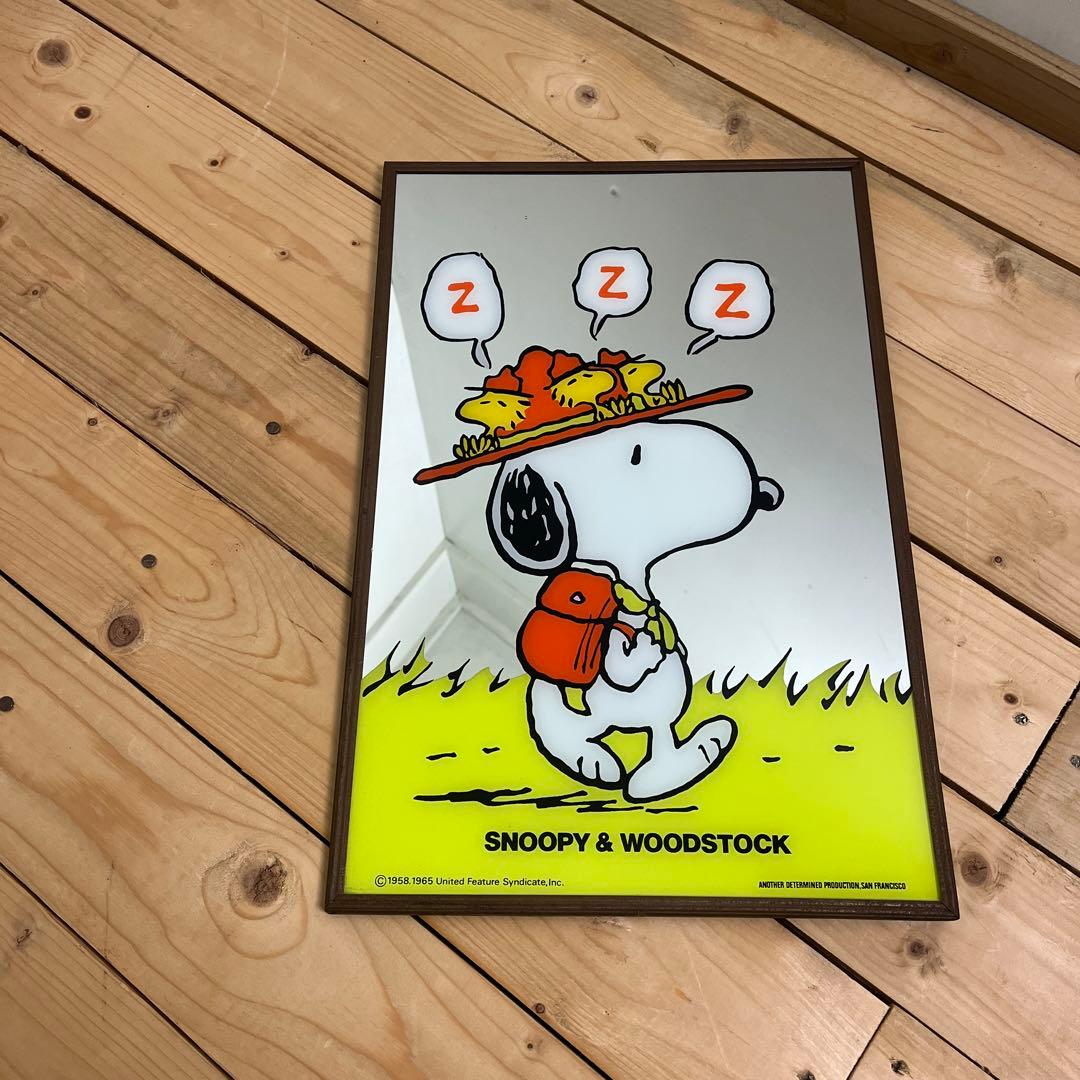 ビンテージ品 古雑貨◾️SNOOPY スヌーピー パブミラー 鏡 インテリア雑貨 スヌーピー パブミラー 昭和レトロ ビンテージ SNOOPY - メルカリ