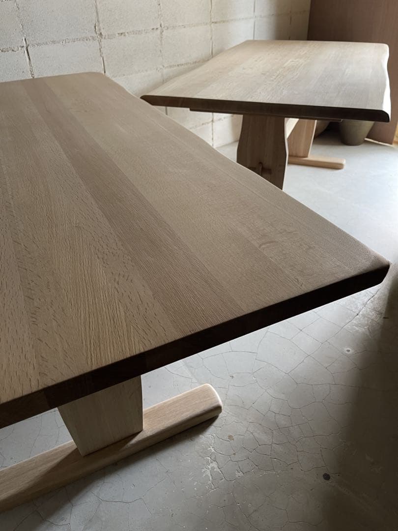 美品 飛騨清見工房 天然木楢無垢材 オーク無垢材 ダイニングテーブル