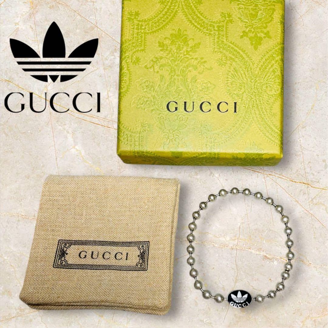 【美品✨】GUCCI × adidas シルバー925 ブレスレット 18号 楽天市場】【未使用】adidas×GUCCI “アディダス×グッチ” SILVER
