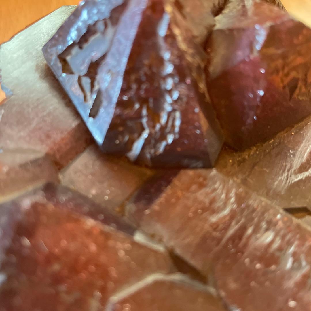 天然石 ダークレッド 結晶アート